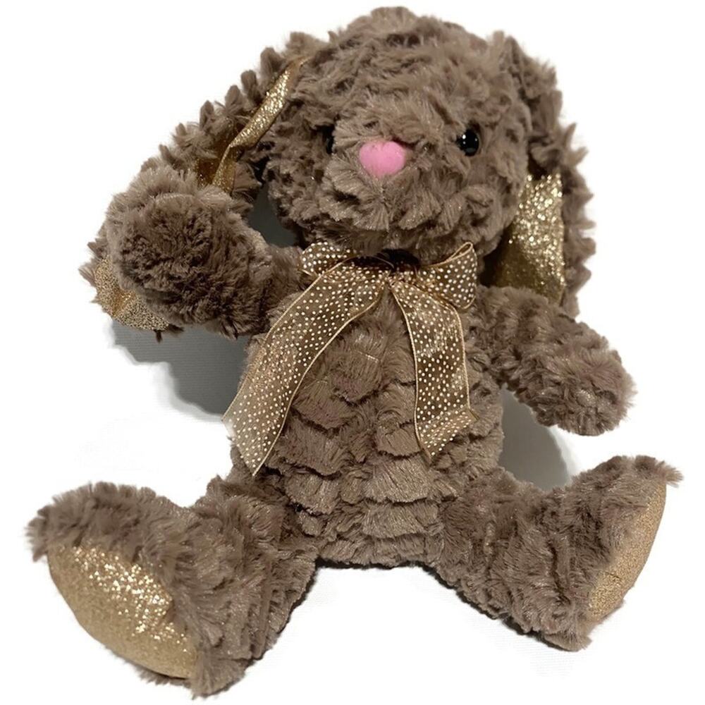 Glitter Ear Bunny Rabbit Plush Wholesale Merchandisers Brown 12" Tall